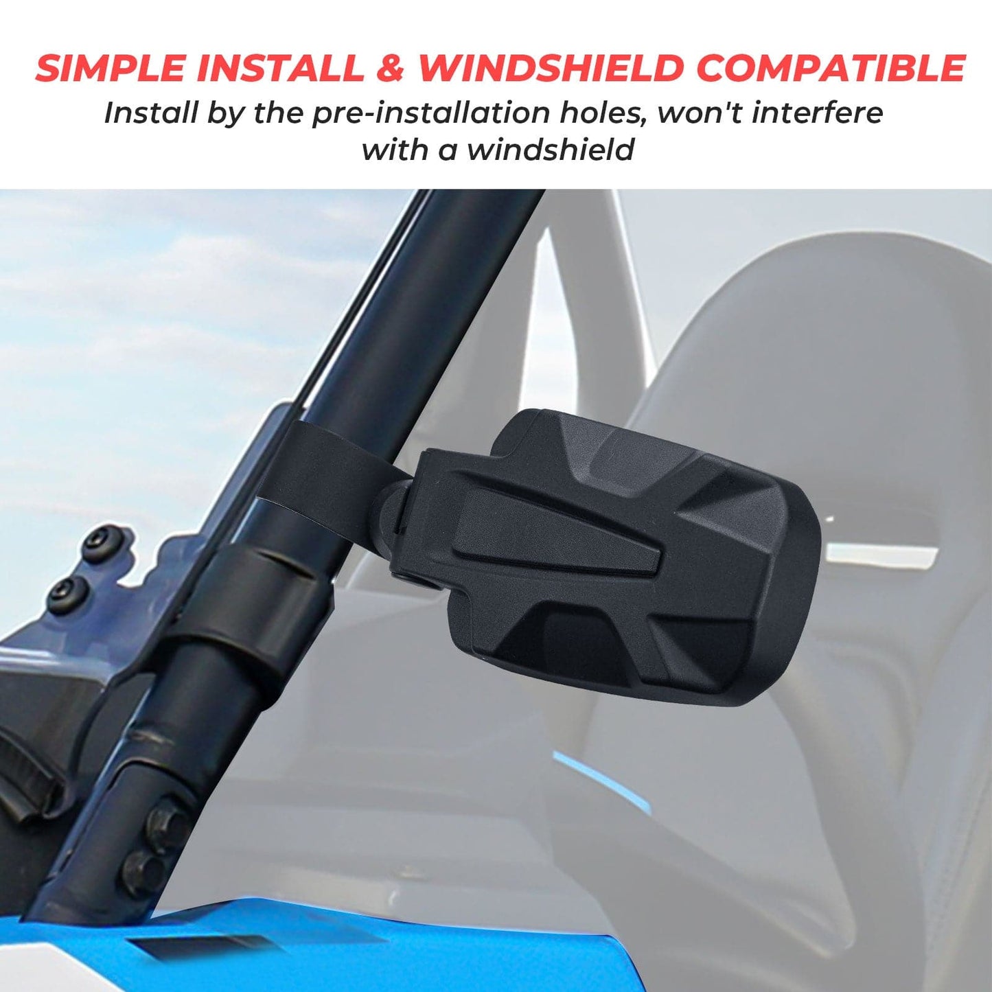 KEMIMOTO Adjustable Side View Mirror for Polaris RZR 1.75" Roll Cage