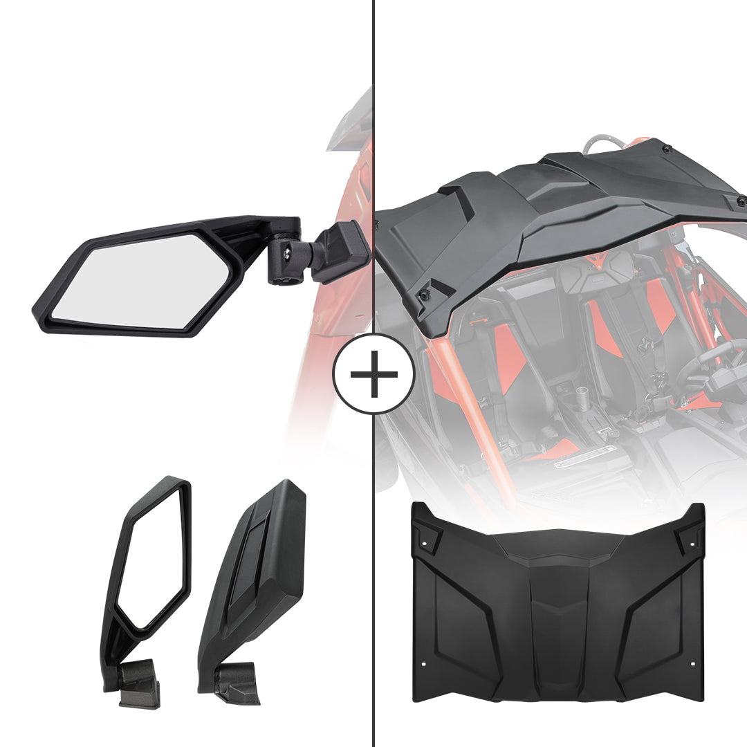 KEMIMOTO Side View Mirror & Hard Roof for Can‑Am Maverick X3