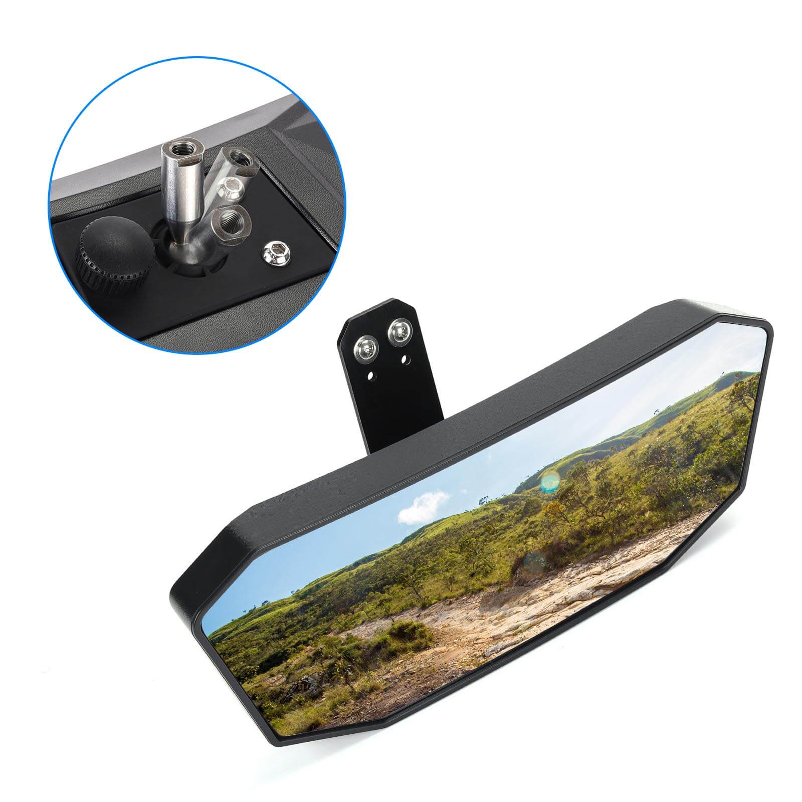 KEMIMOTO Adjustable Break-Away Mirrors Set for Polaris Ranger
