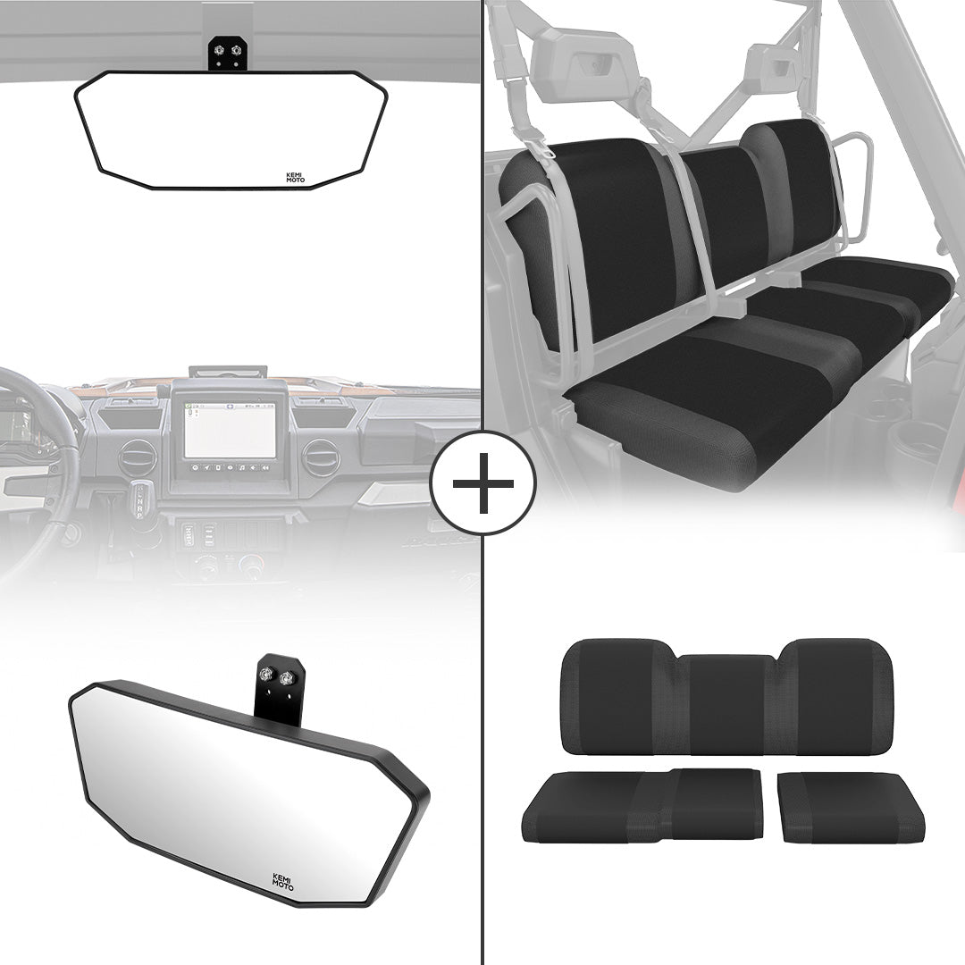Kemimoto Rear View Mirror Seat Cover for Polaris Ranger 1000