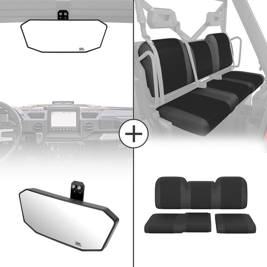 Kemimoto Rear View Mirror Seat Cover for Polaris Ranger 1000