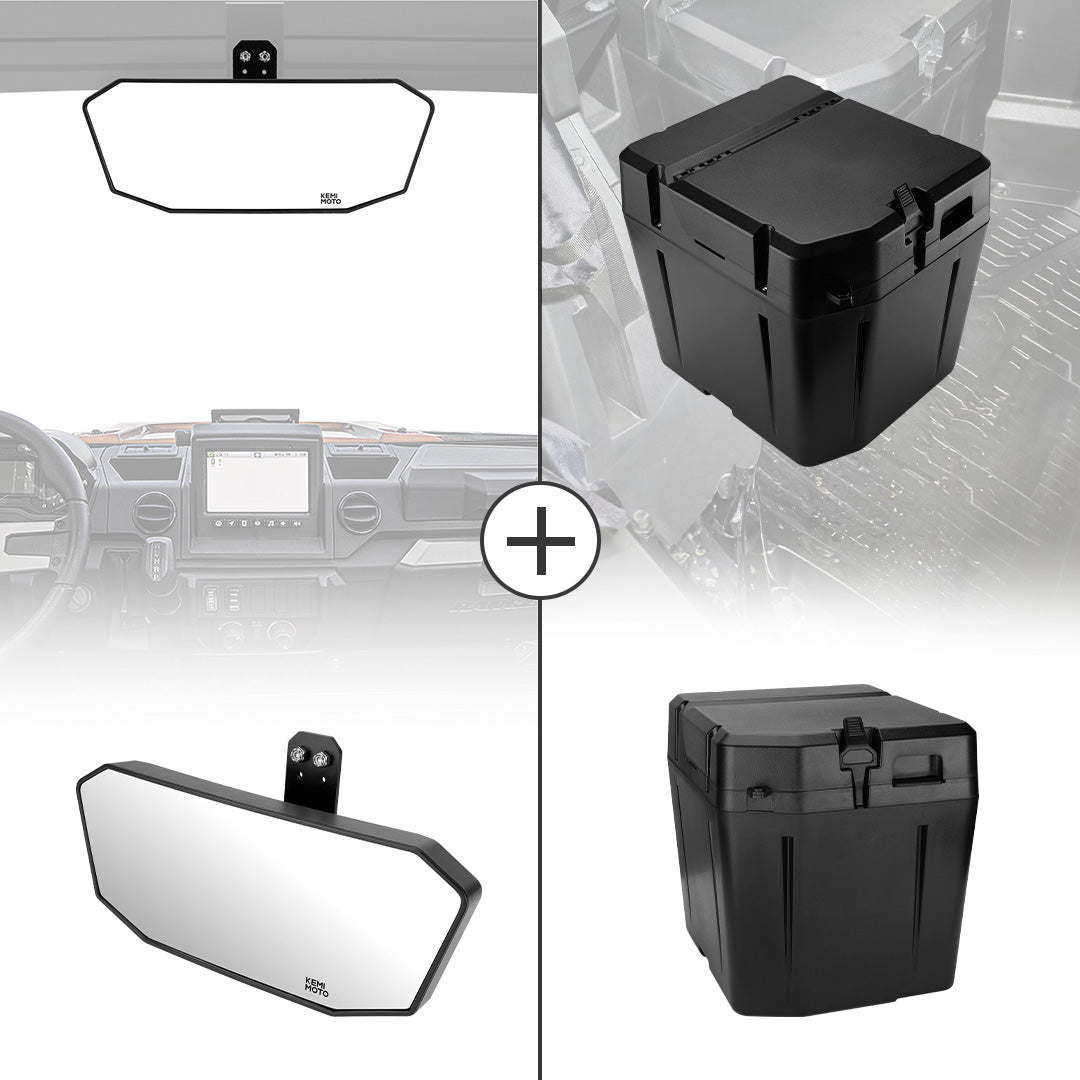 KEMIMOTO Rear Mirror & Storage Box for Ranger XP 1000