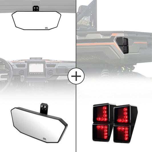Kemimoto Rear View Mirror and Tail Light Height-Adjustable Set