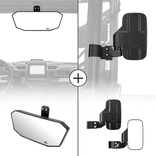 KEMIMOTO Adjustable Break-Away Mirrors Set for Polaris Ranger