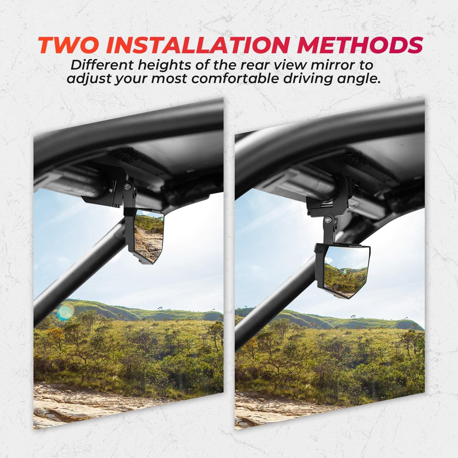 1.5-2" Rear View Mirror for Polaris RZR/Pioneer/Talon/ X3/ CFMOTO/Kawasaki