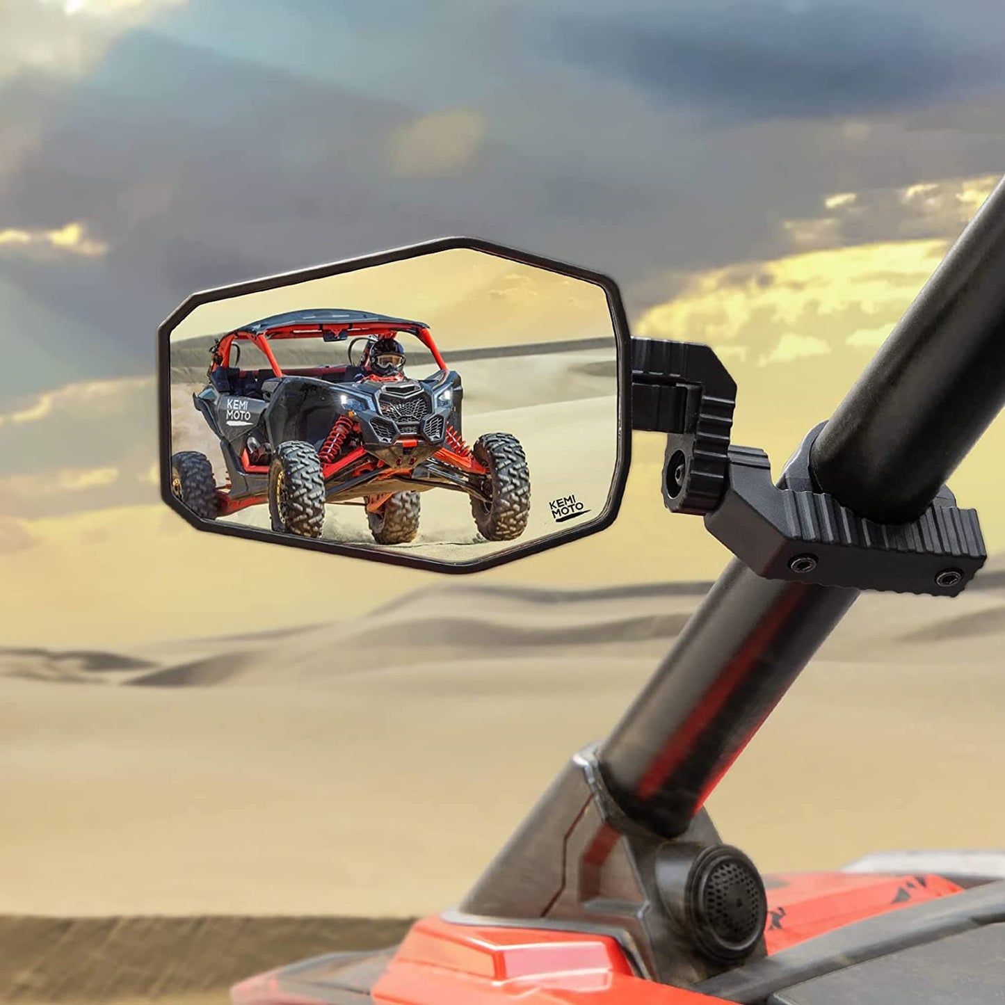 Kemimoto UTV Side View Mirrors High Impact ABS 1 Pair