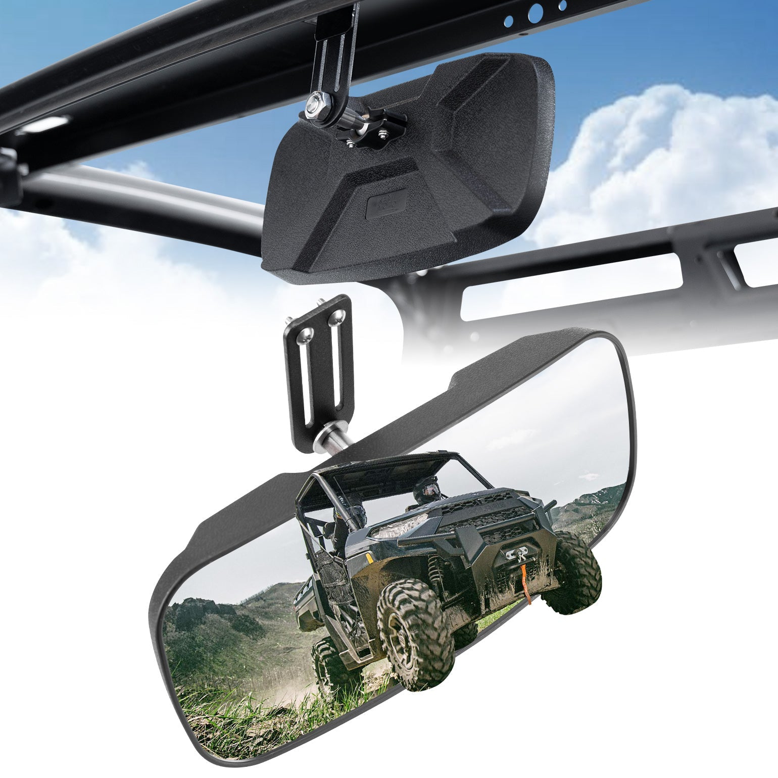 Kemimoto Upgraded Rear View Mirror for Polaris Ranger 500-1000 2017-2025