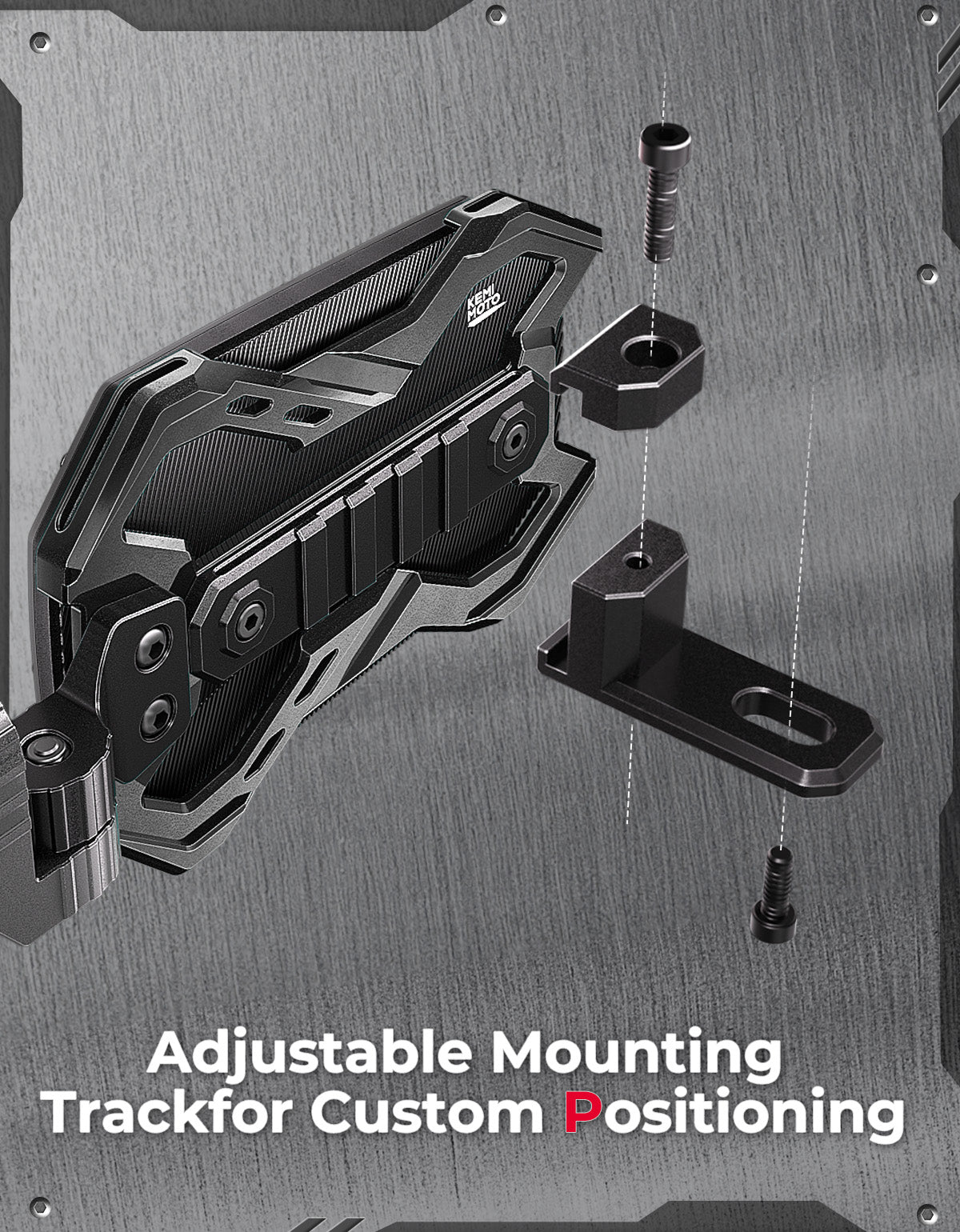 Kemimoto CNC UTV Mirror X Integrated Light Mount Mirror