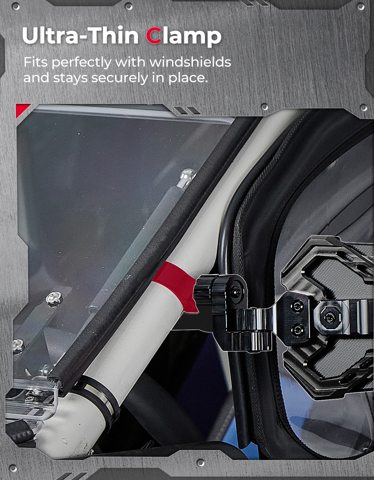 Kemimoto CNC UTV Mirror X Integrated Light Mount Mirror