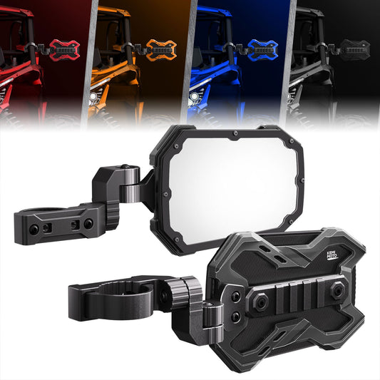 Kemimoto CNC UTV Mirror X Integrated Light Mount Mirror