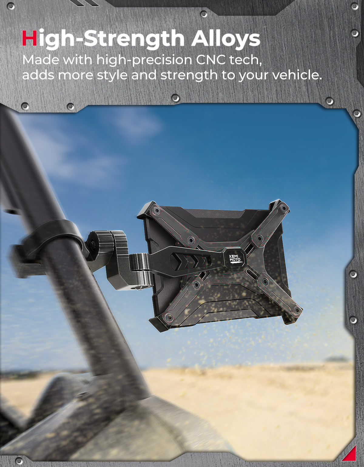 Kemimoto Aluminum CNC UTV Mirror X Pair for Polaris RZR