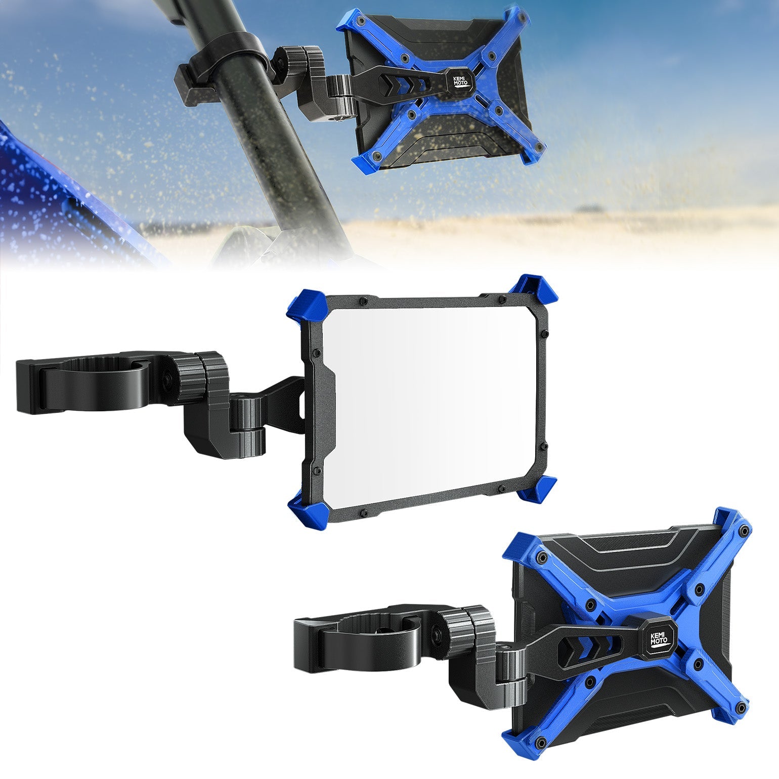Kemimoto Aluminum CNC UTV Mirror X Pair for Polaris RZR