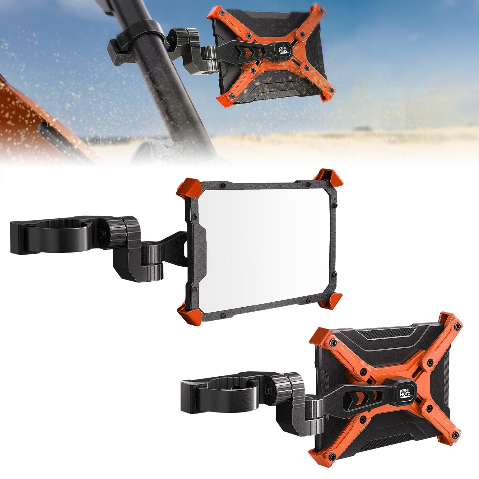 Kemimoto Aluminum CNC UTV Mirror X Pair for Polaris RZR