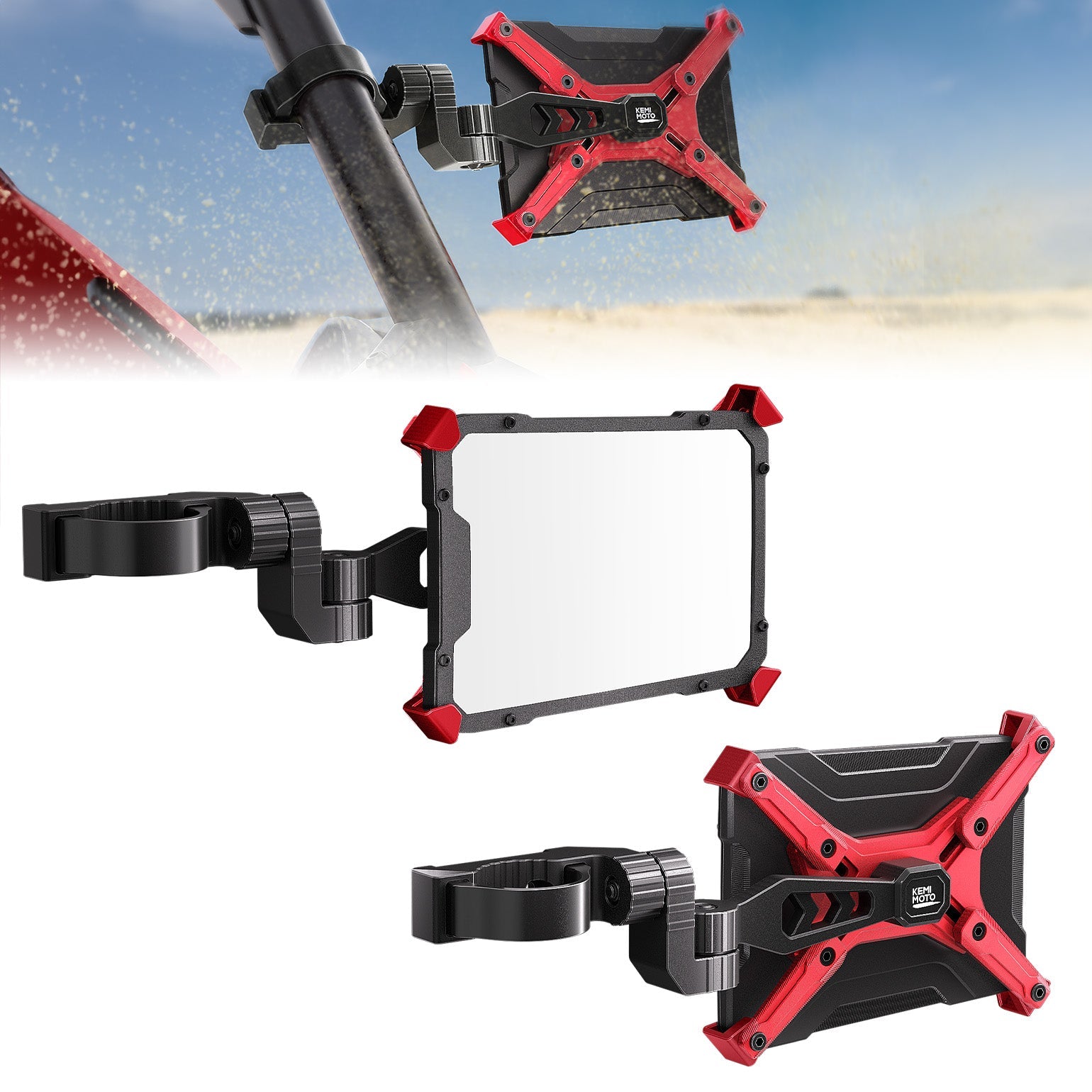 Kemimoto Aluminum CNC UTV Mirror X Pair for Polaris RZR