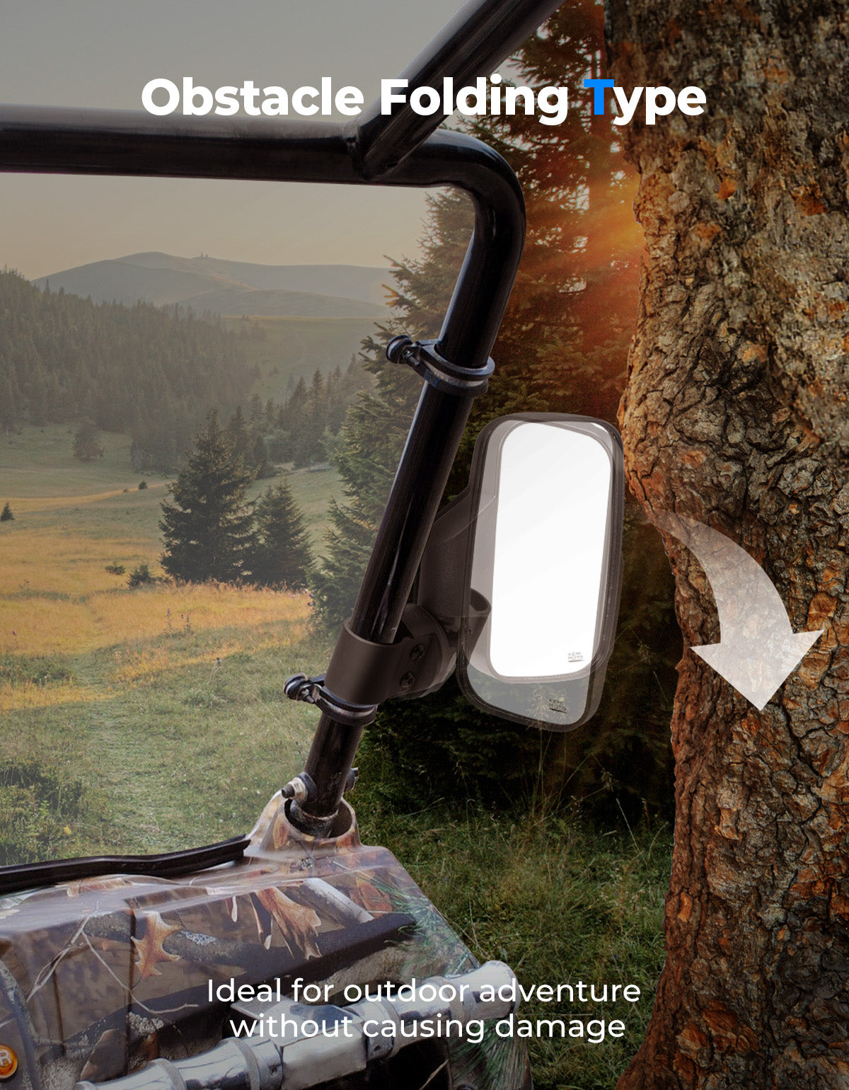 Kemimoto Mini Youth Side View Mirrors Convex ABS Housing