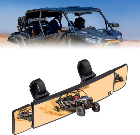 Kemimoto Rear View Mirror 2 Convex Mirrors with 1.5"-2" Clamp