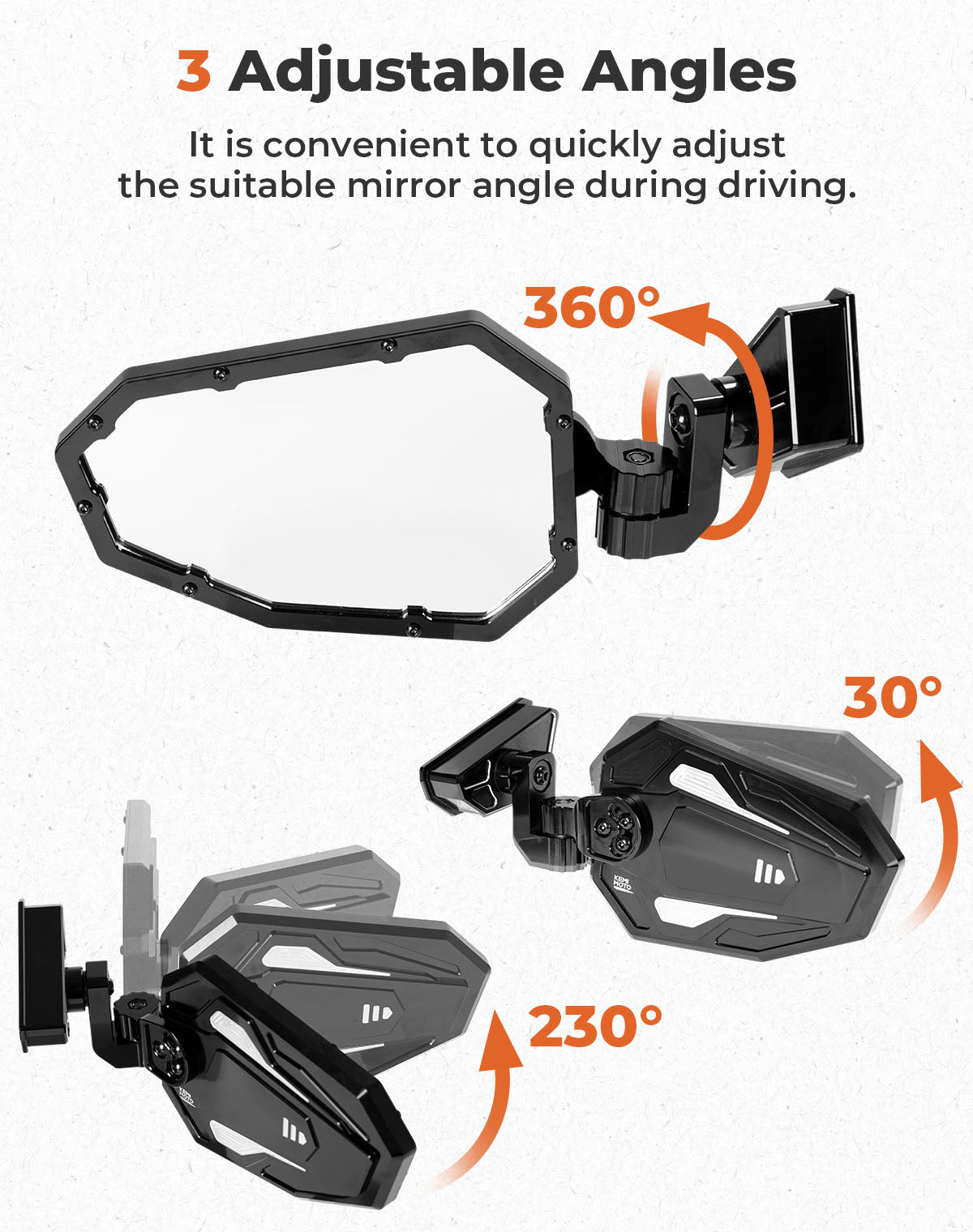 Kemimoto Aluminum Side Mirrors Can‑Am Maverick R 2024+ 1 Pair