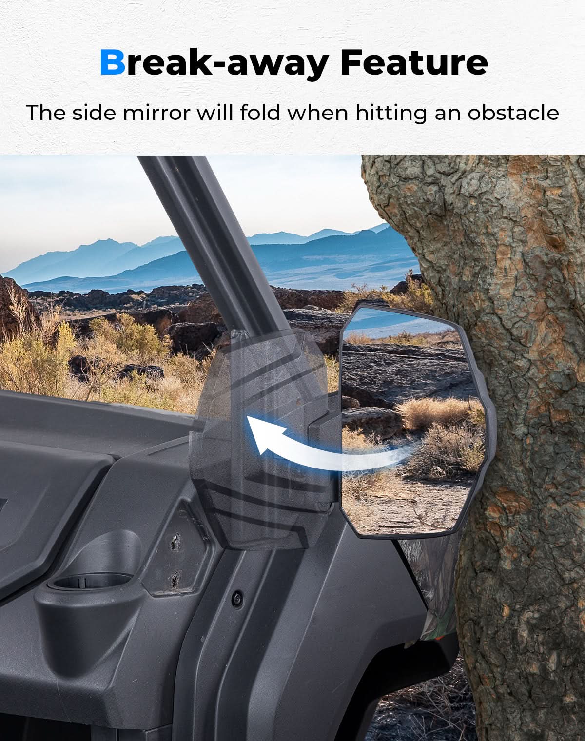 Kemimoto Side View Mirrors Telescopic Aluminum for CFMOTO UFORCE 1000/1000XL