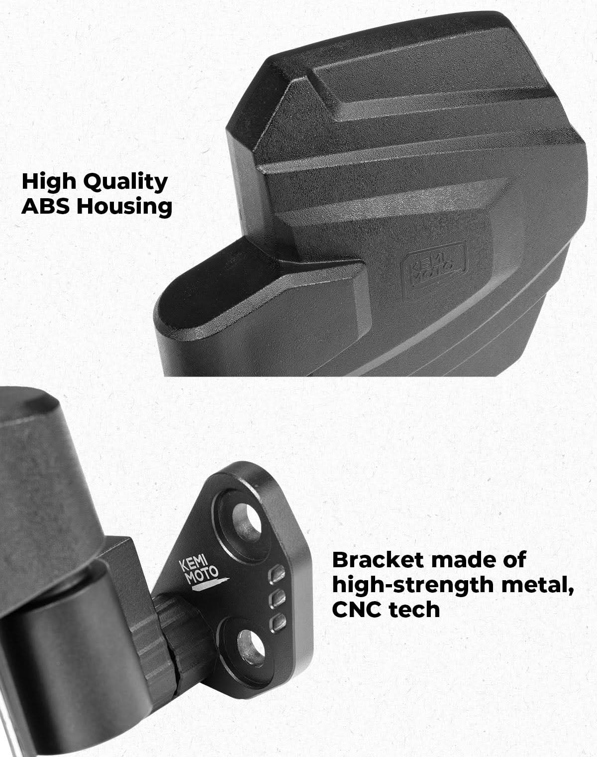 Kemimoto UTV Side Mirrors for Polaris Ranger XP 1000 (2018-2025)