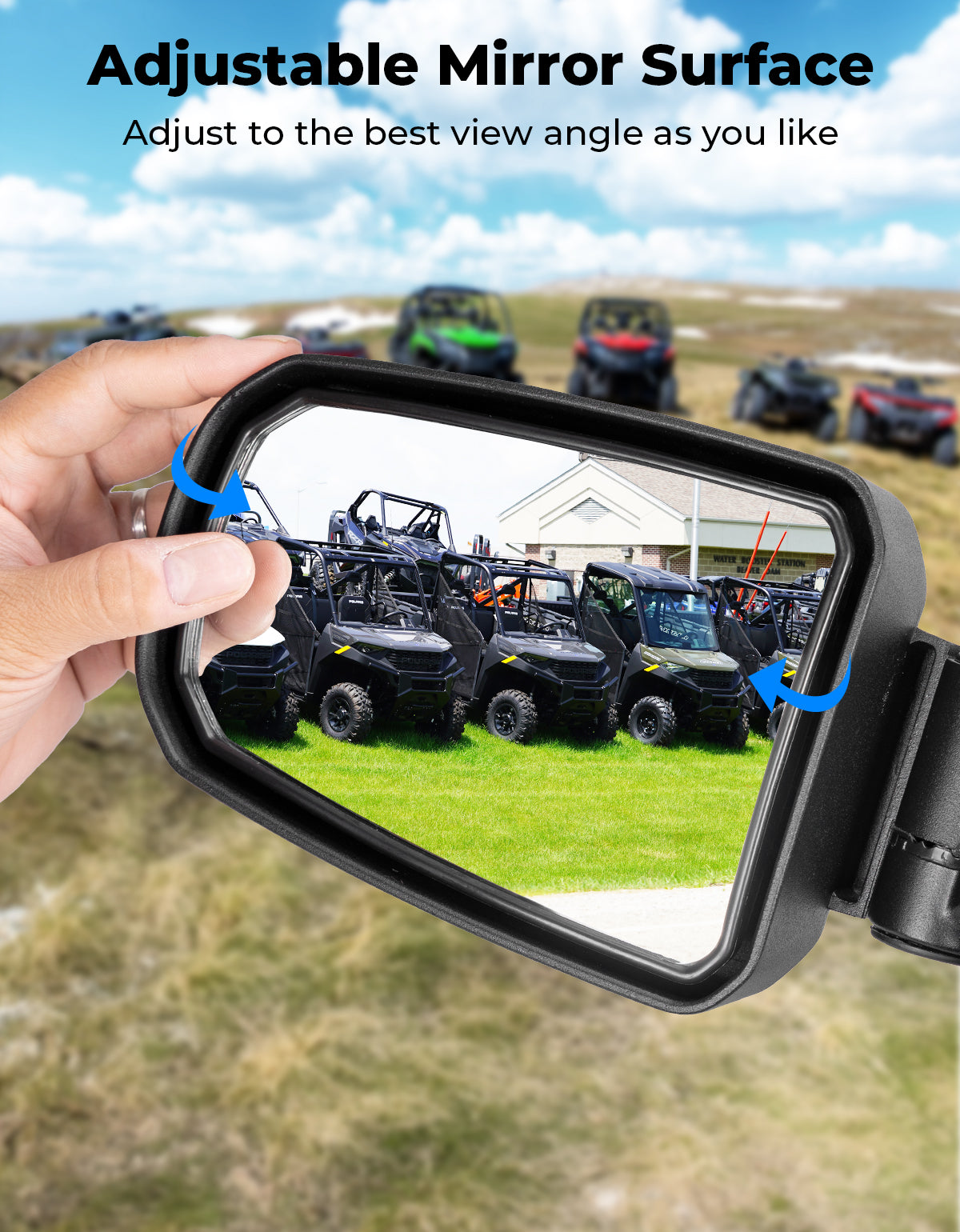 Kemimoto CNC Aluminum Pro-Fit Side Mirrors for Polaris Ranger