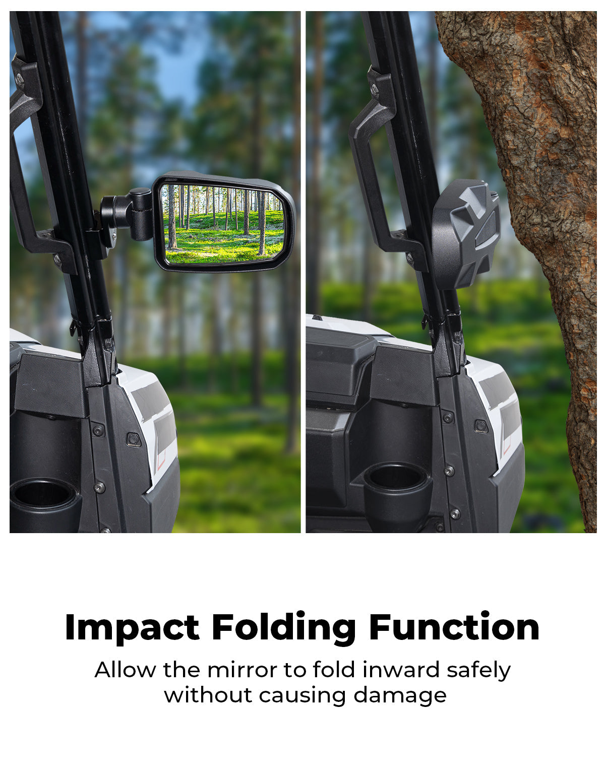 Kemimoto CNC Aluminum Pro-Fit Side Mirrors for Polaris Ranger