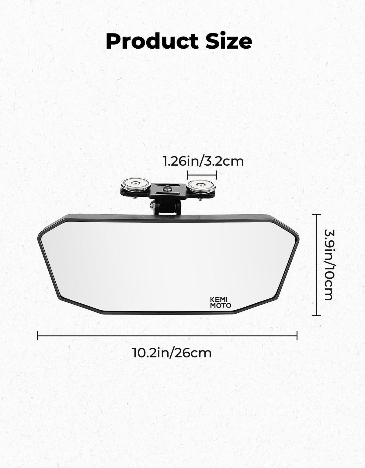 Kemimoto Magnetic Rear View Mirror for Polaris & Golf Carts