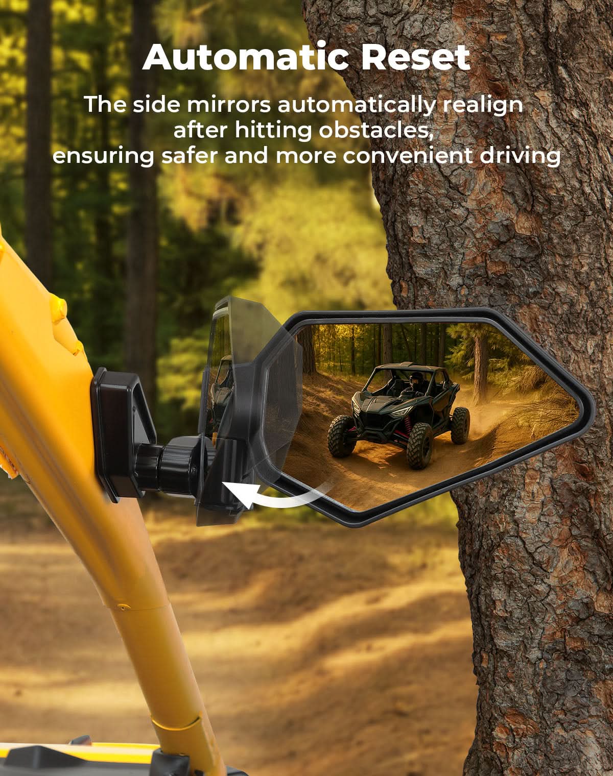 Kemimoto Automatic Folding Side View Mirrors Shatterproof Glass
