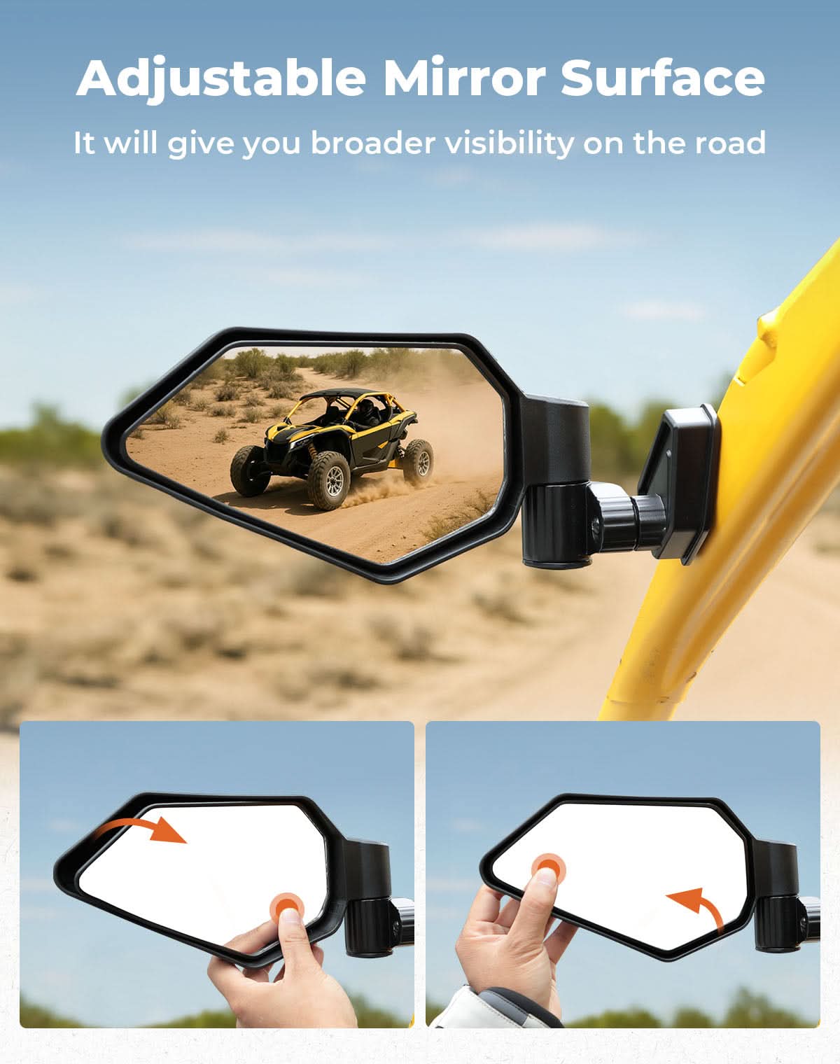 Kemimoto Automatic Folding Side View Mirrors Shatterproof Glass