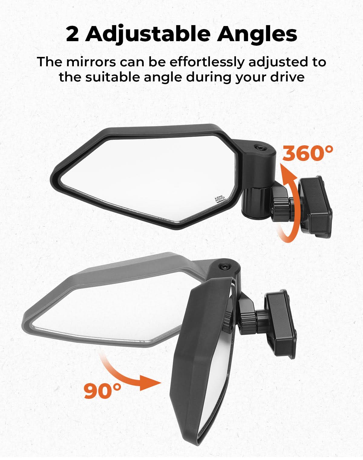 Kemimoto Automatic Folding Side View Mirrors Shatterproof Glass
