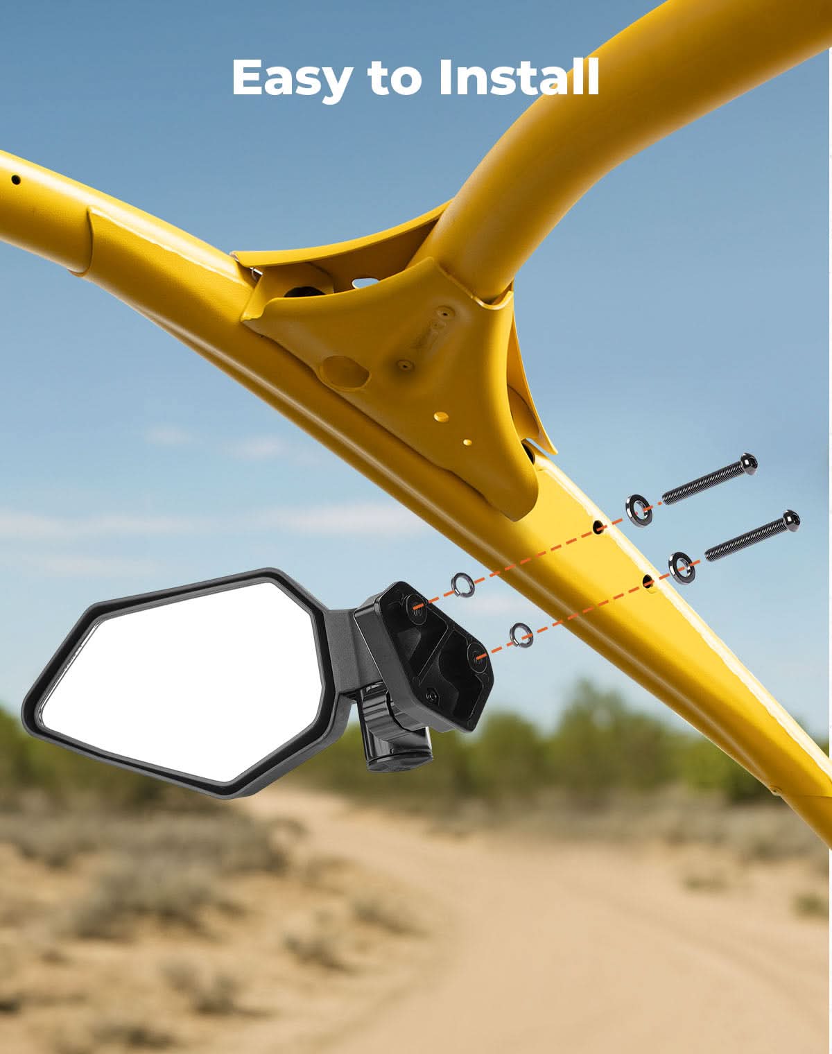 Kemimoto Automatic Folding Side View Mirrors Shatterproof Glass