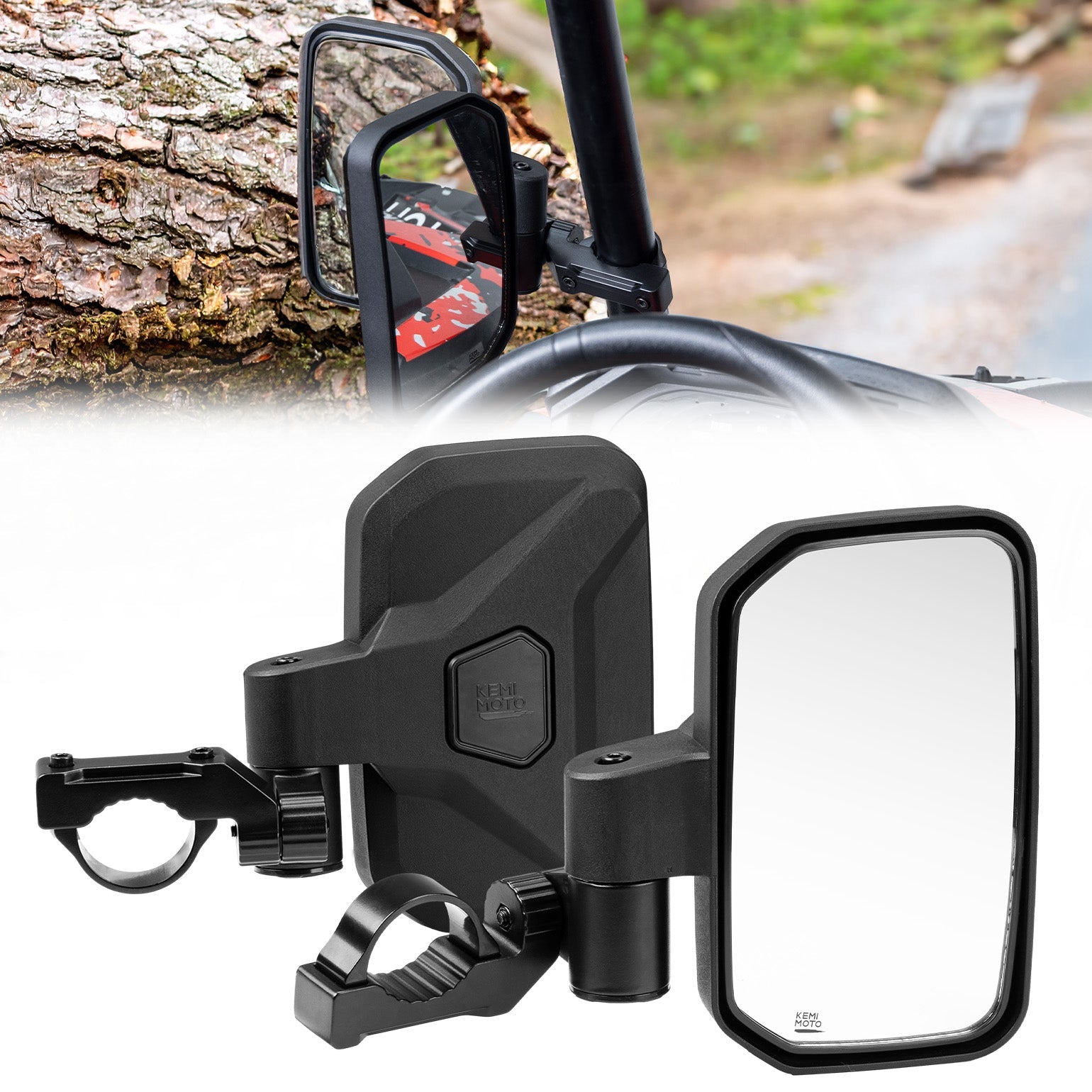 Kemimoto UTV Side Mirrors for RZR, Can‑Am & CFMOTO Zforce