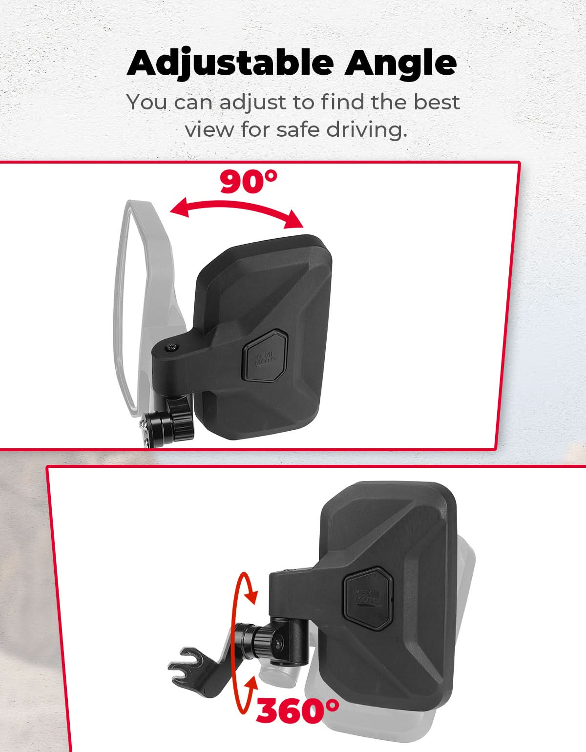 Kemimoto Spring Back Side Mirrors for Polaris General 1000