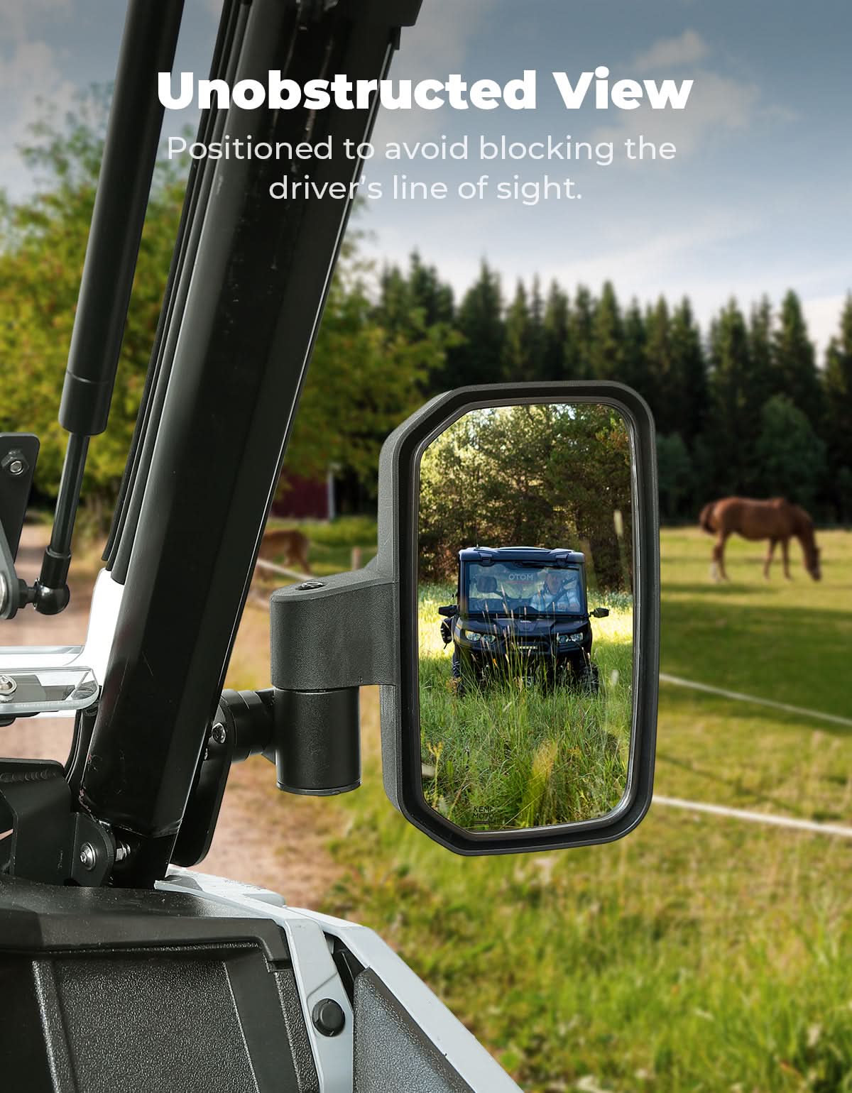 Kemimoto Spring Back Side Mirrors for Polaris General 1000
