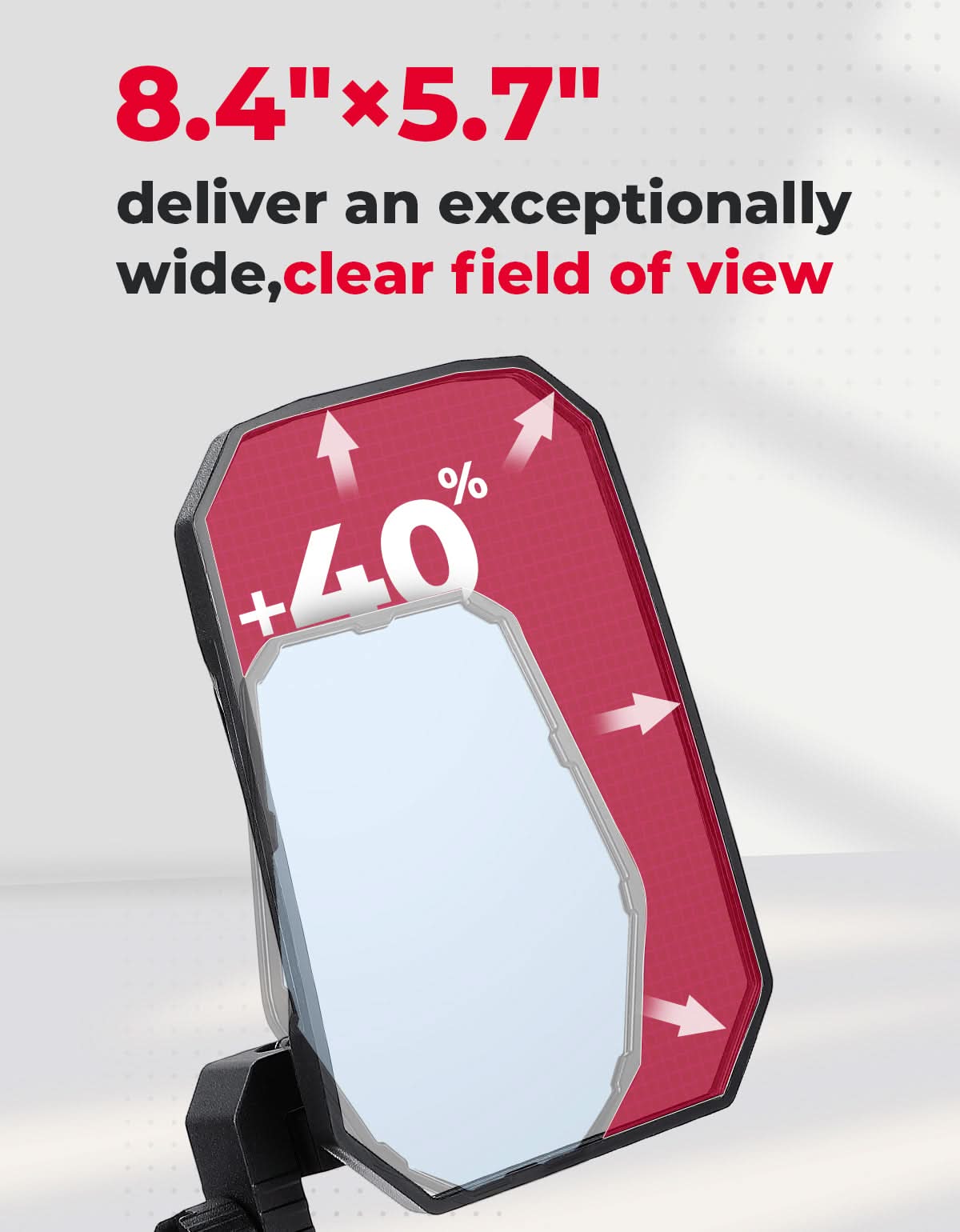 Kemimoto Side Mirrors 8.4" x 5.7" View for Polaris Ranger