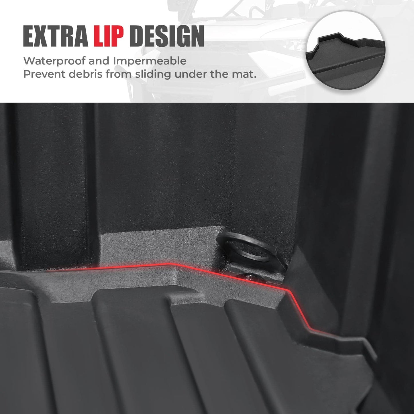 KEMIMOTO Cargo Bed Mat for Polaris Ranger XP 1000/CREW