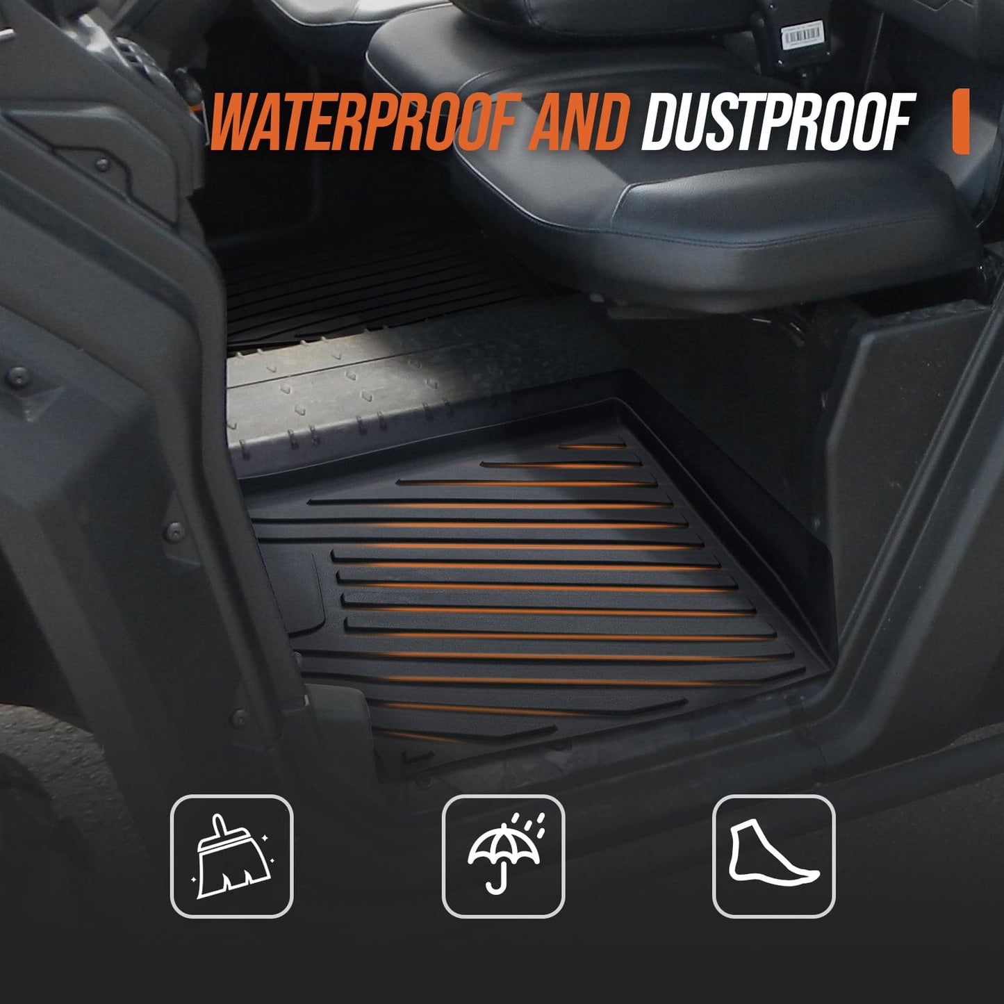 KEMIMOTO TPE Floor Mats for Can‑Am Defender 2016‑2024