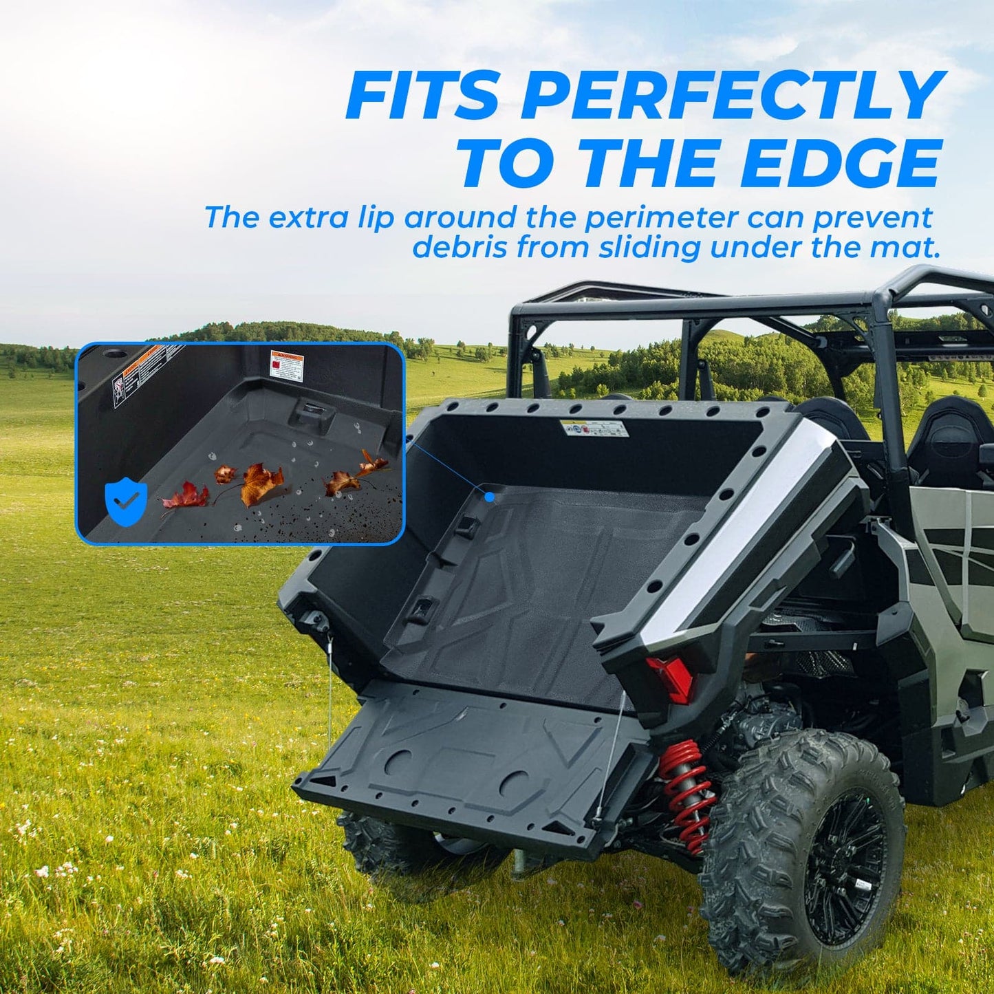 KEMIMOTO Bed Liner Mat Extra Lip for Polaris General 1000