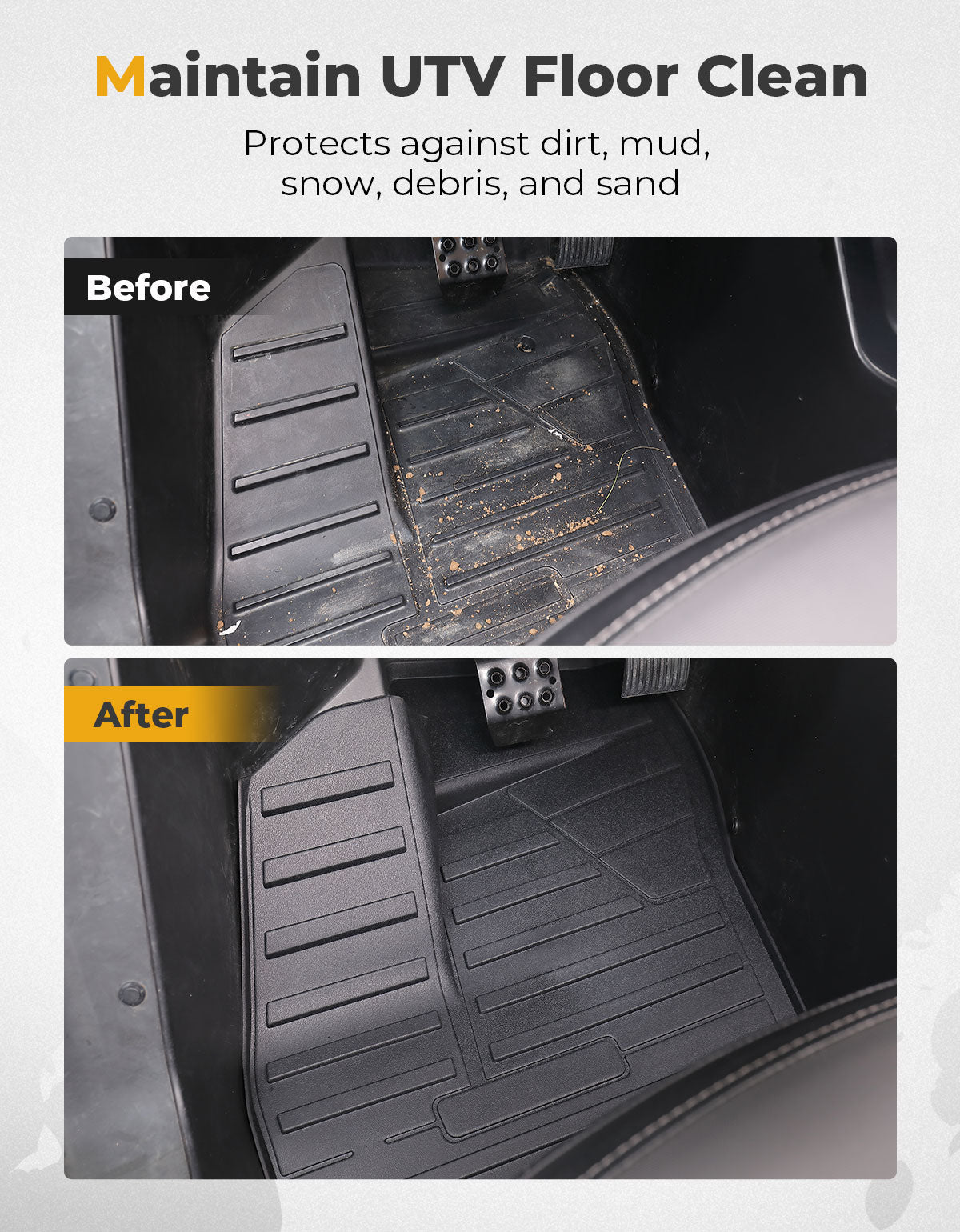 Kemimoto TPE Front Floor Mats for CFMOTO ZFORCE 950