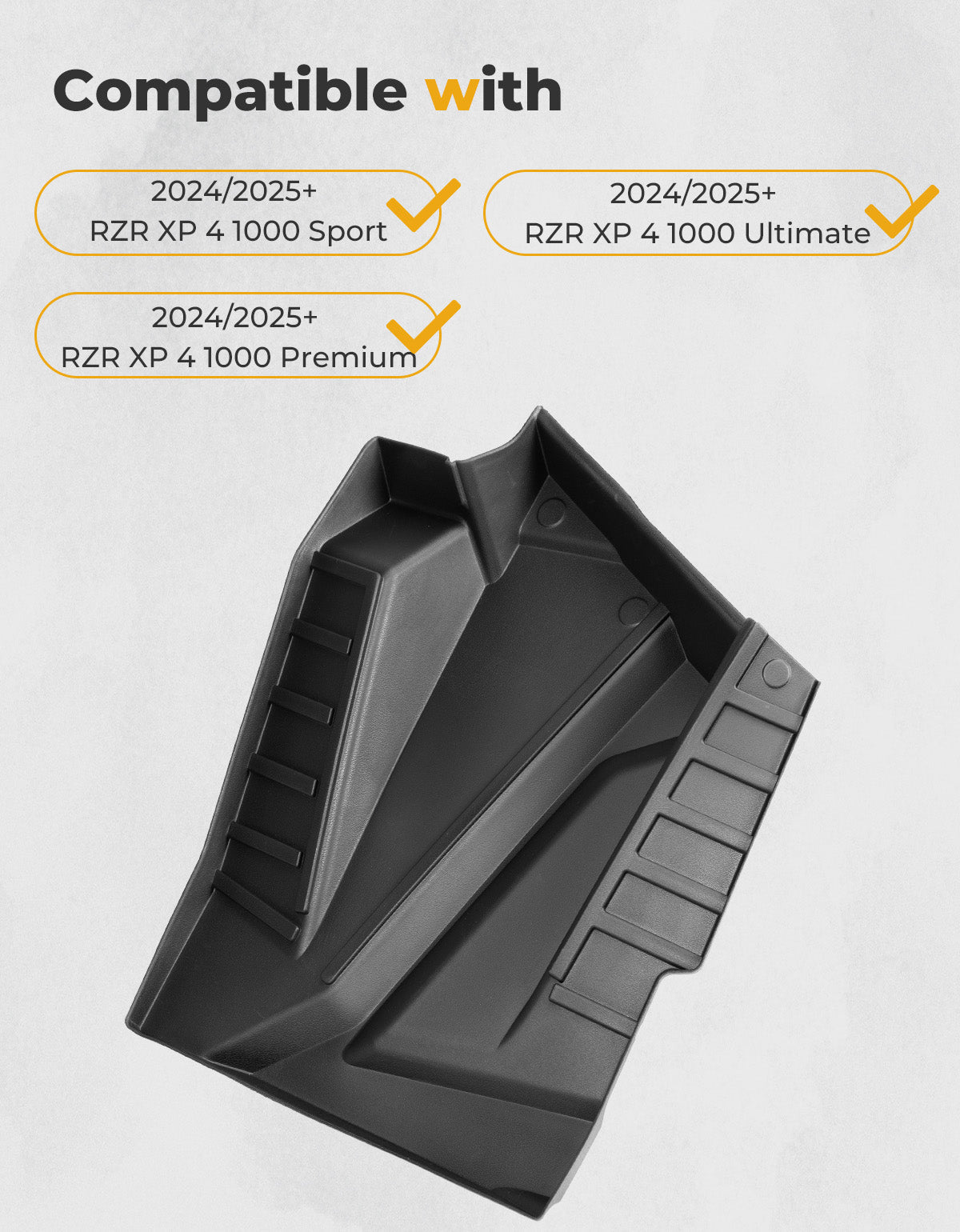 TPE Non‑Slip Floor Mats 4PCS for 2024/2025 Polaris RZR XP 4 1000