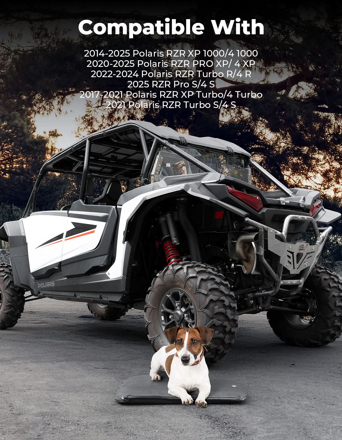 Kemimoto UTV Padded Heat Shield for Polaris RZR 2014-2025
