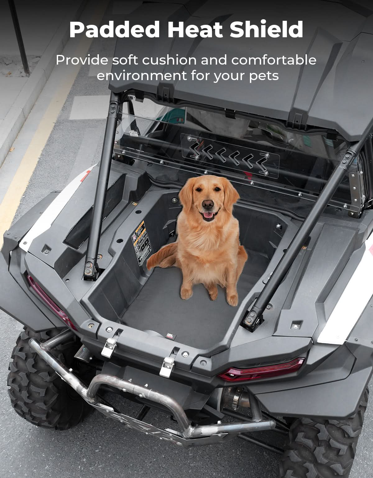 Kemimoto UTV Padded Heat Shield for Polaris RZR 2014-2025