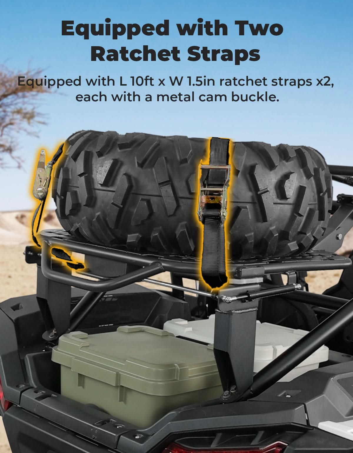 Kemimoto UTV Tire Carrier for Polaris RZR XP 1000 2024-2026
