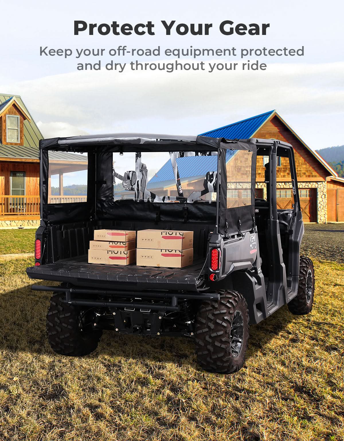 Kemimoto Soft Cargo Camper Bed Cover Black for Can‑Am Defender