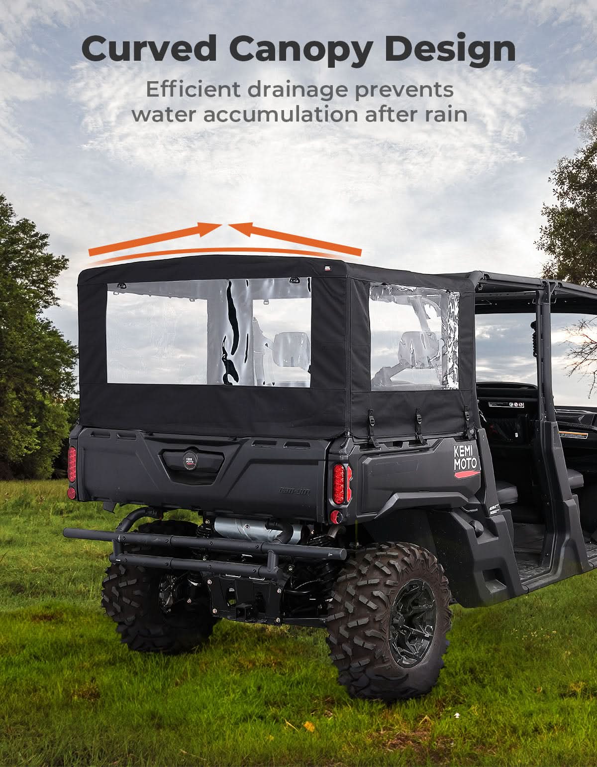Kemimoto Soft Cargo Camper Bed Cover Black for Can‑Am Defender