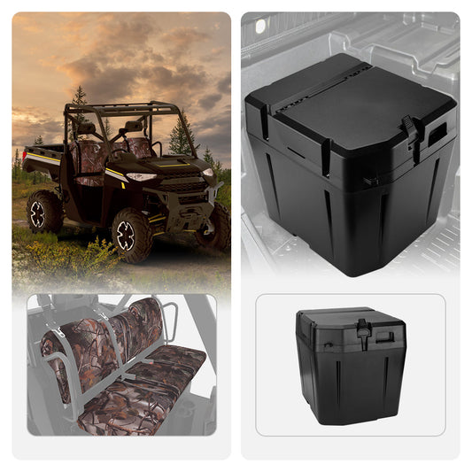 Kemimoto Camouflage Seat Cover Under Seat Box for Polaris Ranger