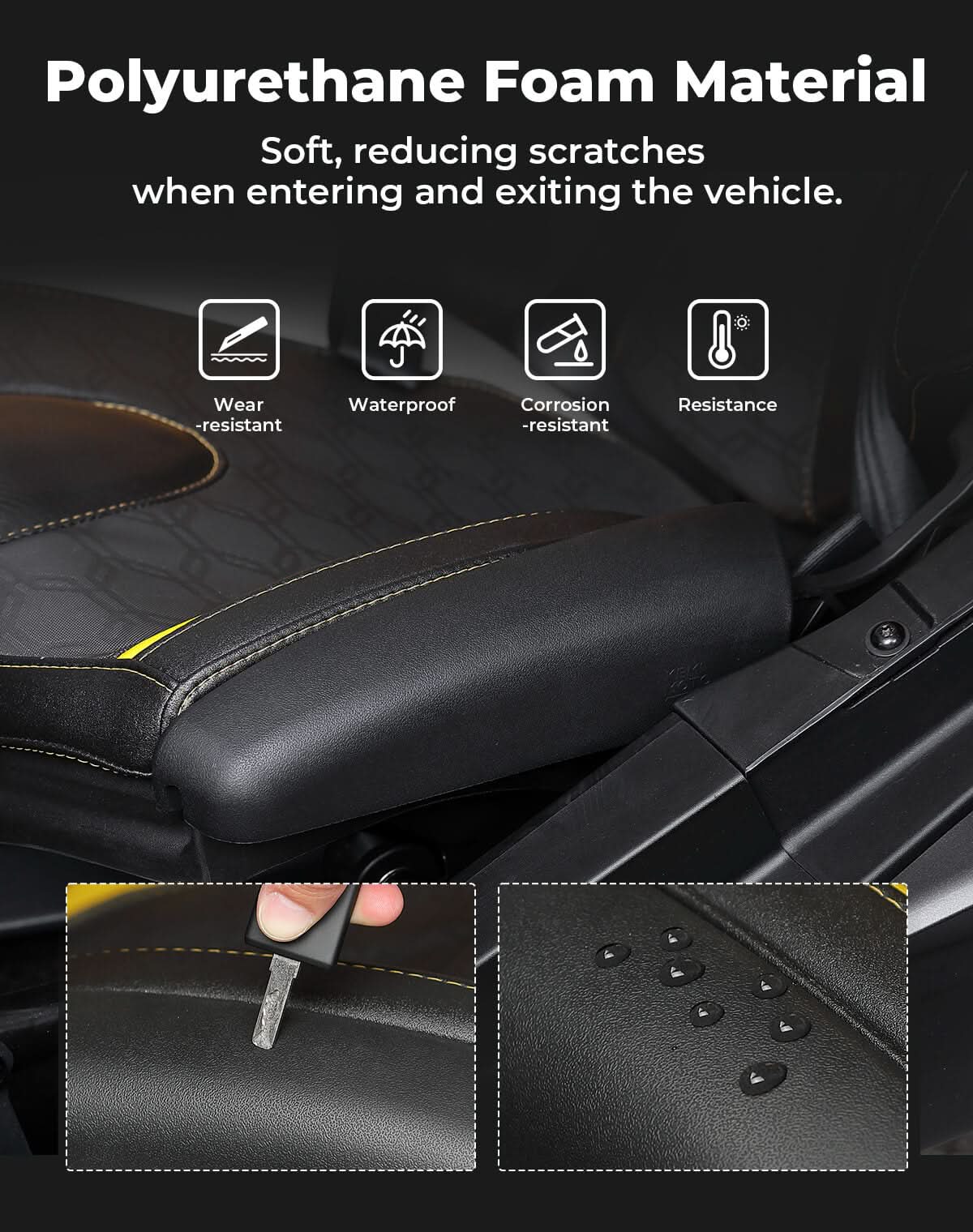 Kemimoto Seat Side Pad Assembly Soft PU Foam 1 Pair