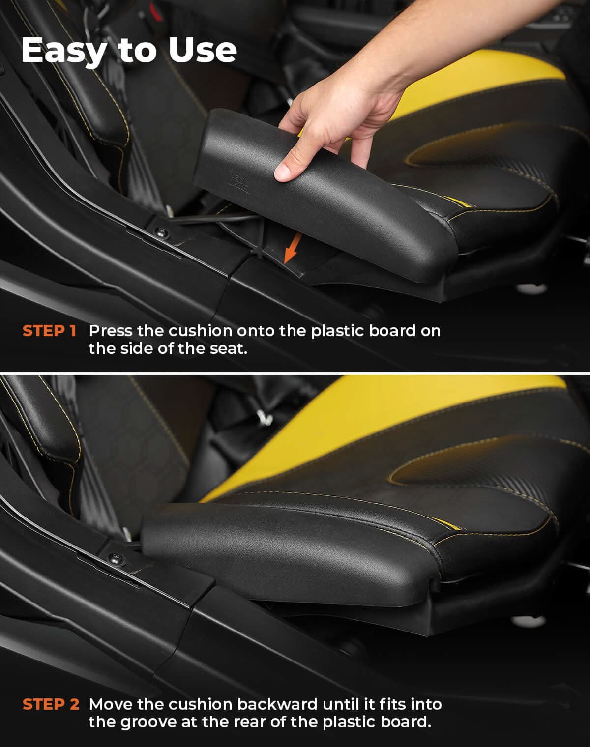 Kemimoto Seat Side Pad Assembly Soft PU Foam 1 Pair