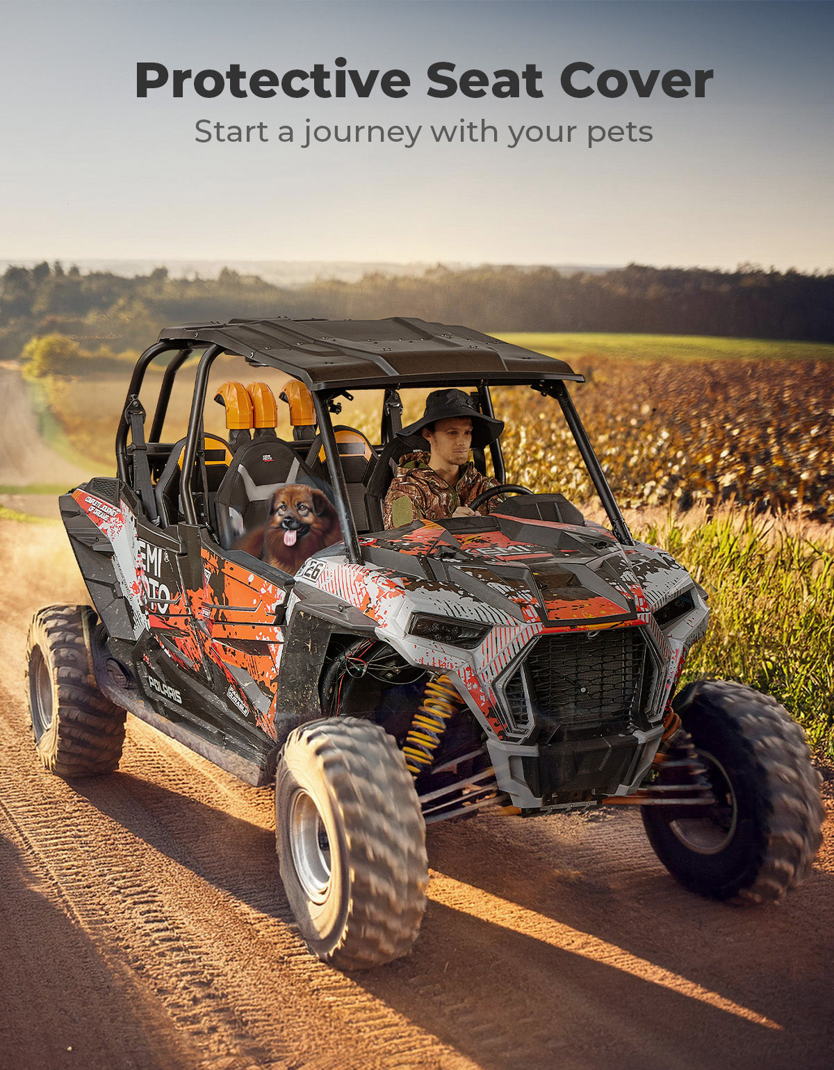 Kemimoto Seat Covers 1680D for Polaris RZR XP 1000 Turbo