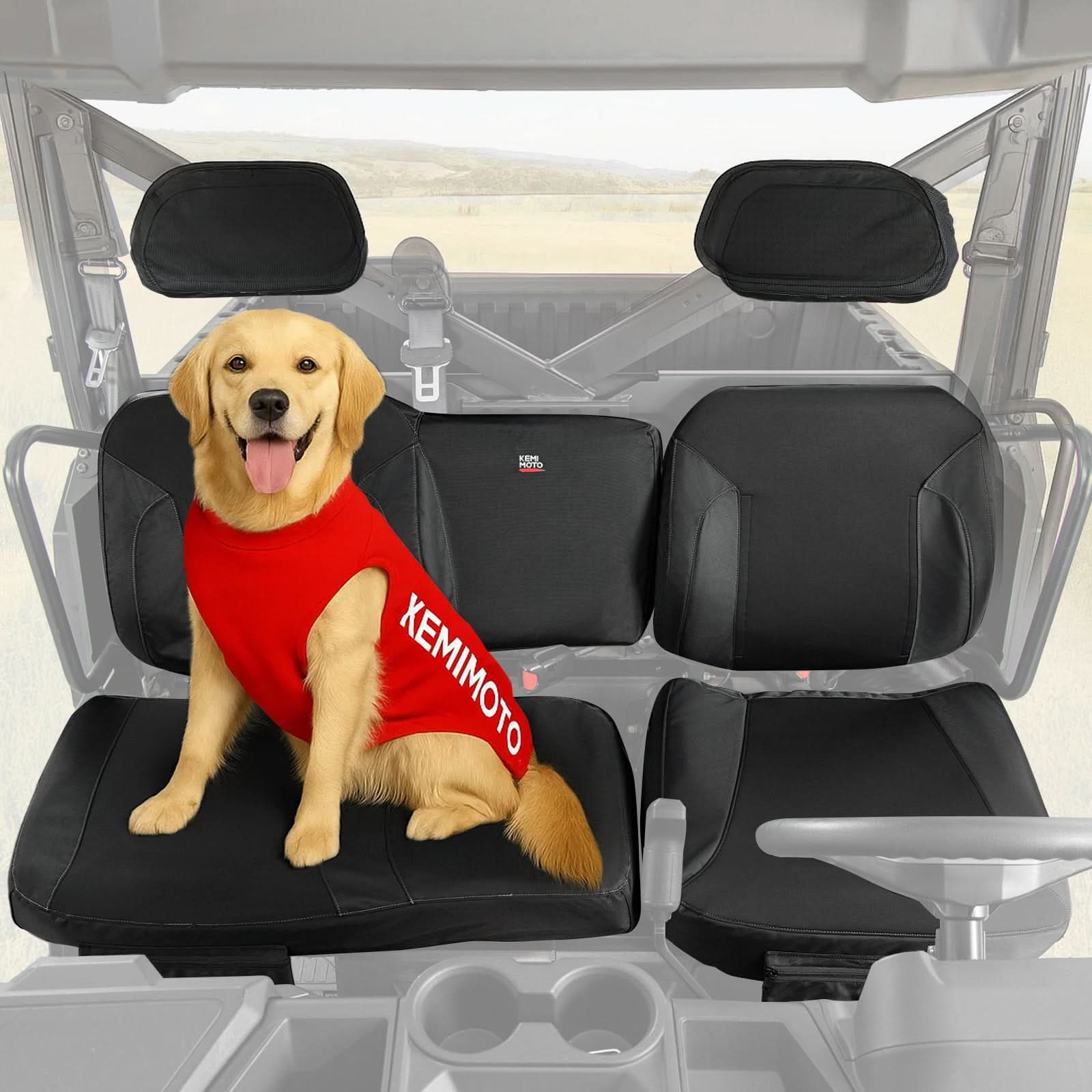 Kemimoto UTV Seat Cover Wingback for Polaris Ranger XP 1000