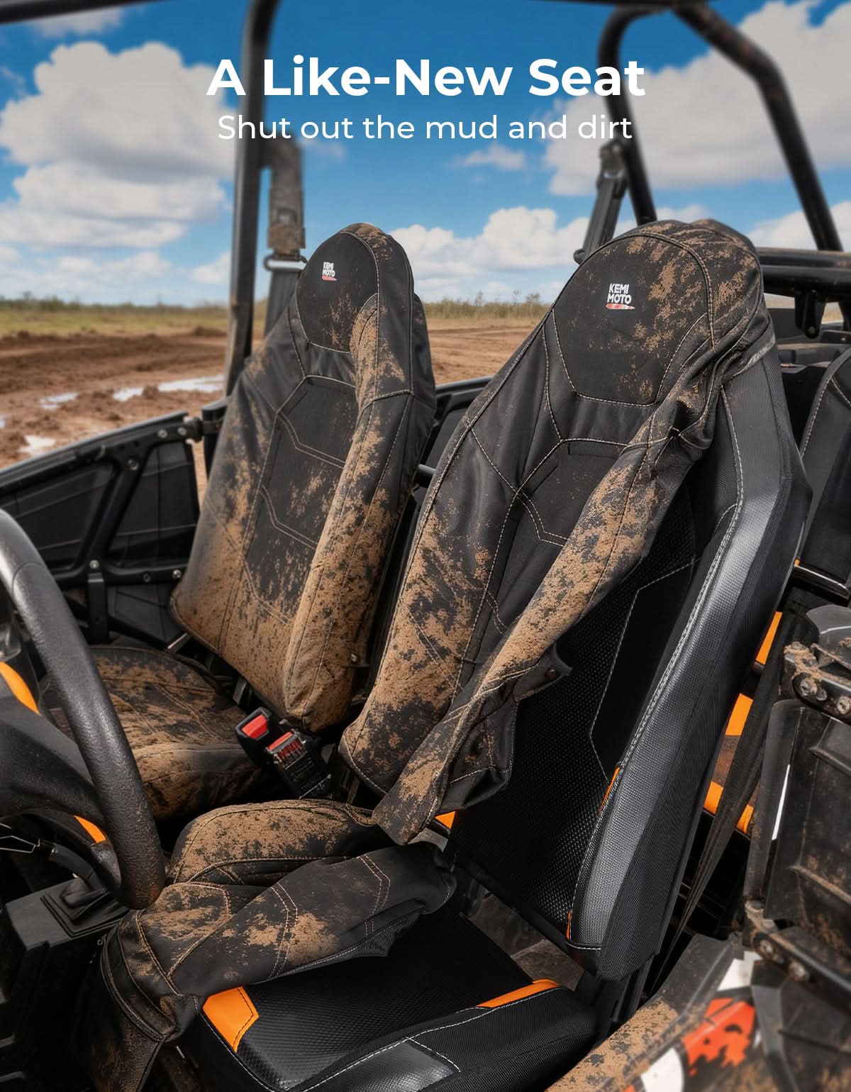 Kemimoto Seat Covers Pocket for Polaris RZR XP 1000/XP Turbo/RS1
